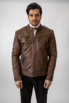 Pánská Kožená Bunda Allesio Aged Brown Brixton Hnědá Velikost: 6XL