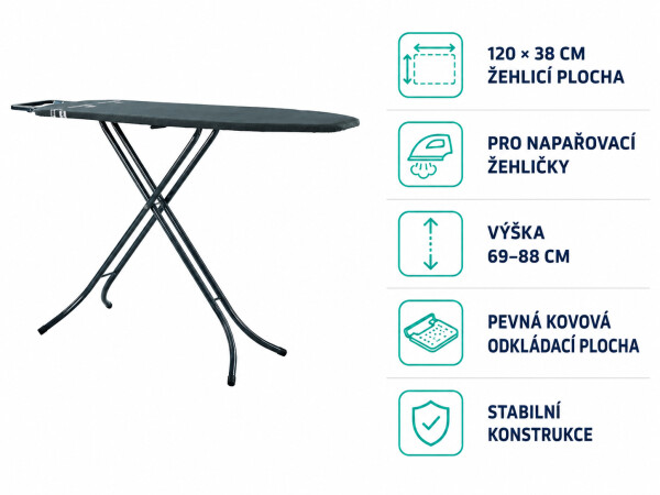 Žehlicí prkno Classic M Black 76201