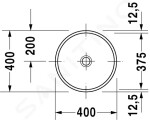 DURAVIT - Architec Umyvadlo bez přepadu, průměr 375 mm, bílá 0319370000