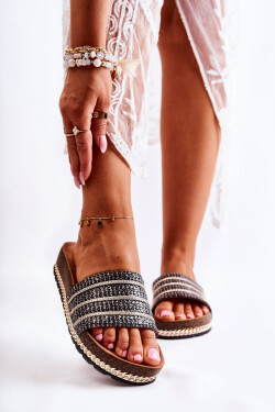 Dámské klasické pantofle s řetízkem Černá Maddy 37