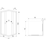 KERRA - Sprchový kout Olga černá SQ 100x90(bez vaničky) 5907548125910