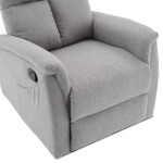 Relaxační křeslo, manuální ovládání, světle šedá látka