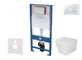 Kielle - Genesis Set předstěnové instalace, klozetu Arkas I, sedátka softclose a tlačítka Gemini II, lesklý chrom 30505SS40