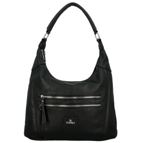 Módní dámská koženková kabelka na rameno Coveri Luiza, černá