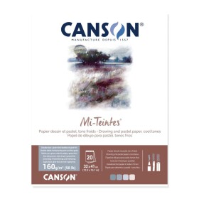 Canson Mi-Teintes blok lepený 24x32 cm 160 g šedo-modré tóny