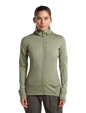 Dámská merino mikina s kapucí ICEBREAKER Wmns 260 Quantum IV LS Zip Ho, Lichen velikost: XS