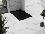 MEXEN/S - Stone+ obdélníková sprchová vanička 130 x 80, černá, mřížka černá 44708013-B