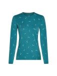 ICEBREAKER Wmns 200 Oasis LS Crewe Ski Day, Topaz/Hydro/Aop (vzorek) velikost: S