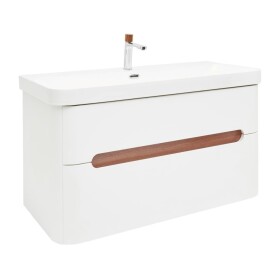 Koupelnová skříňka s umyvadlem a baterií SAT Fusion 97,5x53x45 cm bílá matná mat SATFUSION2100WUBA SATFUSION2100WUBA