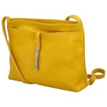 Trendy dámská kožená crossbody Simona, žlutá