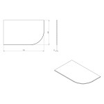 SAPHO - PULSE deska Rockstone 757x12x462, levá, bílá mat BM750-0101