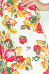 Dámské společenské šaty s motivem krátké květované / L smetanová L model 15042699 - numoco