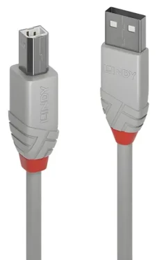 Lindy Anthra Line USB 2.0 A-B šedá / USB kabel / 0,5 m / 480 Mbit/s (36681)