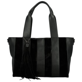 Trendy dámská koženková kabelka na rameno Marga, černá