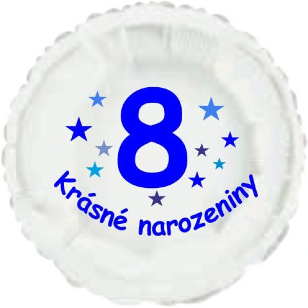 Krásné 8. narozeniny fóliový balónek kruh pro kluky Balonky.cz Krásné 8. narozeniny fóliový balónek kruh pro kluky Balonky.cz
