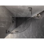 MEXEN/S - Lunar L sprchový kout čtvrtkruh křídlový 100 x 100, transparent, grafit kartáčovaná 833L-100L-100P-66-00