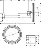 HANSGROHE - AddStoris Kosmetické nástěnné zrcátko s LED osvětlením, kartáčovaný černý chrom 41790340