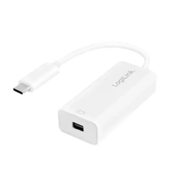 LogiLink USB-C na Mini DisplayPort bílá / Adaptér / USB 3.2 Gen1 / 4K 60Hz / 0,15 m (UA0360)