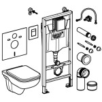 GROHE - Solido Set předstěnové instalace, klozetu Edge Ceramic a sedátka softclose, tlačítko Even, chrom 39817000