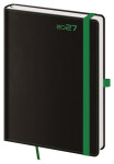 Týdenní diář 2027 Helma A5 Black Green s poutkem