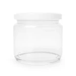 Skleněná nádoba s kovovým víčkem - GymBeam (380 ml, transparentní) (99937-1-380ml)