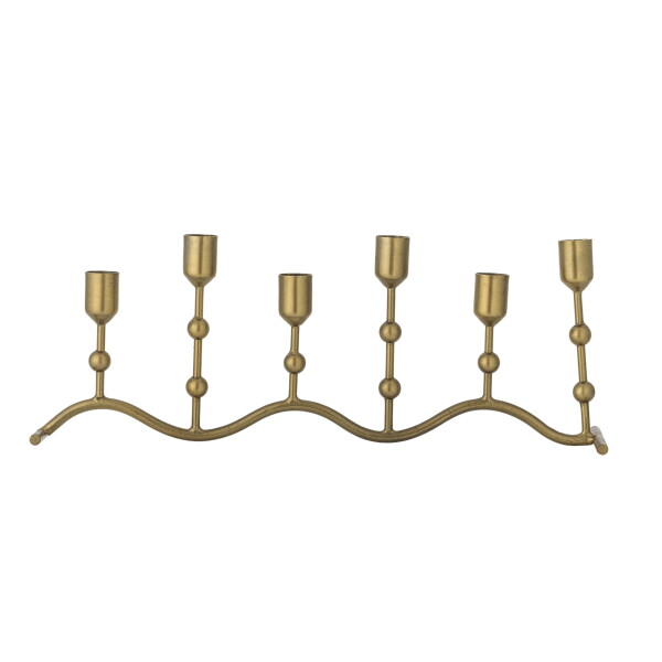 Bloomingville Kovový svícen Kiri Metal Brass, měděná barva, kov