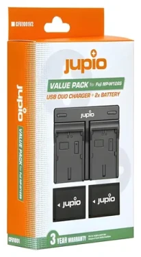 Jupio 2x NP-W126 + duální nabíječka / Sada akumulátorů a nabíječky / 1260 mAh / Pro Fujifilm (CFU1001V2)