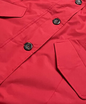Červená dámská zimní bunda s kapucí (J9-065) odcienie czerwieni XL (42)