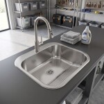 REA - Technický dřez 201 Kartáčovaná nerezová ocel bez kuchyňské baterie ZLE-07880