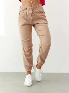 Béžové kalhoty By o la la cxp1172.beige