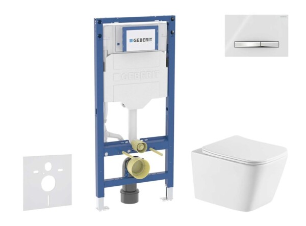GEBERIT - Duofix Set předstěnové instalace, klozetu Arkas I a sedátka softclose, tlačítko Sigma50, chrom/alpská bílá SANI11CA31144