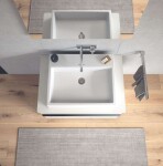 DURAVIT - Vero Air Umyvadlo 60x47 cm, s přepadem, bez otvoru pro baterii, WonderGliss, bílá 23506000281