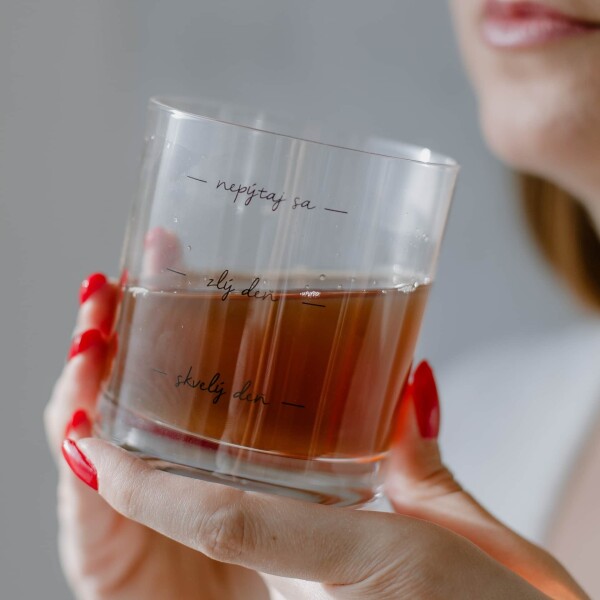 Bella Rose Sklenice na whisky Nepýtaj sa - SK, čirá barva, sklo, 250 ml