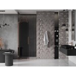 MEXEN/S - Velar L posuvné sprchové dveře 110, grafit, růžové zlato 871-110-003-41-60