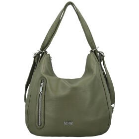 Stylový dámský koženkový kabelko-batoh Coveri Elida, tmavě zelený