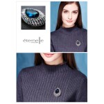 Exkluzivní brož Swarovski Elements Béatrice, Tmavě modrá
