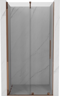 MEXEN/S - Velar posuvné sprchové dveře 90, transparent, růžové zlato 871-090-000-01-60