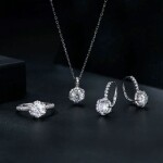 Luxusní stříbrné náušnice Viviane 1 ct MOISSANITE + CERTIFIKÁT, Stříbrná certifikát GRA, hadřík na čištění stříbra, dárková krabička