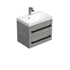 Koupelnová skříňka s černou úchytkou a umyvadlem SAT Cube Way 60x53x40 cm beton mat CUBE2C60ZBE CUBE2C60ZBE