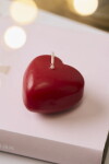 Ib Laursen Svíčka Red Heart-Shaped, červená barva, vosk