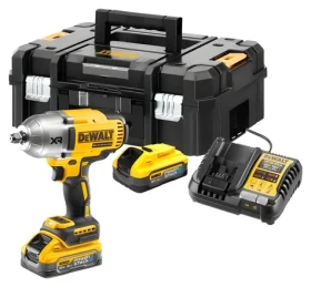 DeWalt / Aku rázový utahovák / 18V / Upínání: 1/2" / 1396 Nm / 2x 5,0 Ah POWERSTACK / nabíječka / kufr (DCF900H2T)