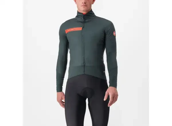 Castelli Beta RoS pánská bunda Rover Green/Red Orange vel.