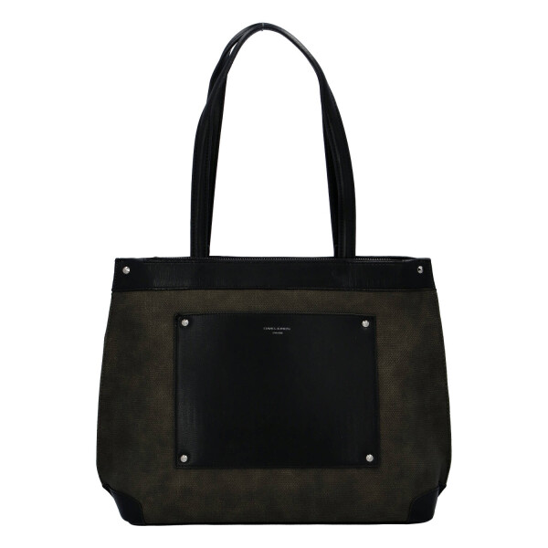 Velká a prostorná dámská koženková taška Nathalie, tmavě zelená