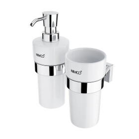 Nimco Keira chrom dávkovač s pohárkem pumpička plast KE 2205831KN-26 KE 2205831KN-26