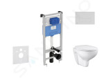 IDEAL STANDARD - ProSys Set předstěnové instalace, klozetu a sedátka Bau Ceramic, tlačítka Oleas M2, Rimless, SoftClose, chrom mat ProSys120M SP62