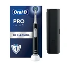 Oral-B Pro 1 černá / Elektrický zubní kartáček / oscilační / dobíjecí baterie / cestovní pouzdro (Pro Series 1 Black + etui)