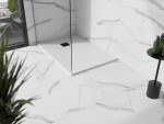 MEXEN/S - Stone+ obdélníková sprchová vanička 120 x 70, bílá, mřížka černá 44107012-B