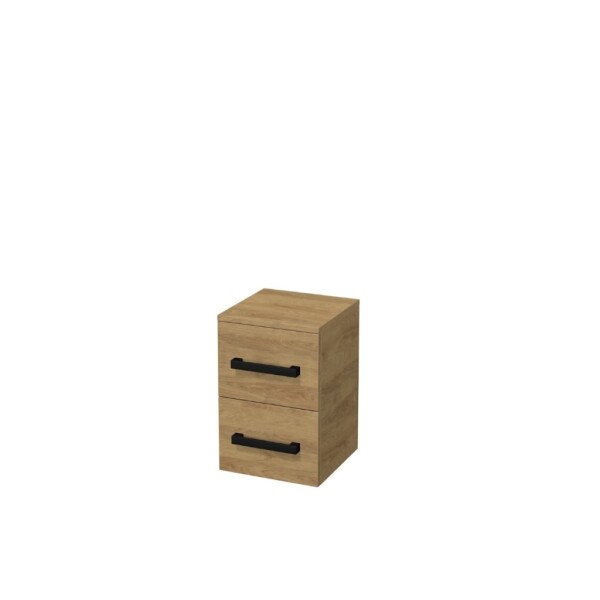 Koupelnová skříňka nízká s černou úchytkou SAT Cube Way 32,5x49,3x33 cm dub Hickory mat CUBE3CN32DH CUBE3CN32DH