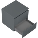 MEXEN/S - Rivel koupelnová skříňka pod umyvadlo 50 cm s deskou, 2 zásuvky, reliéf , grafit mat 91A20-05047-2-BFFC66