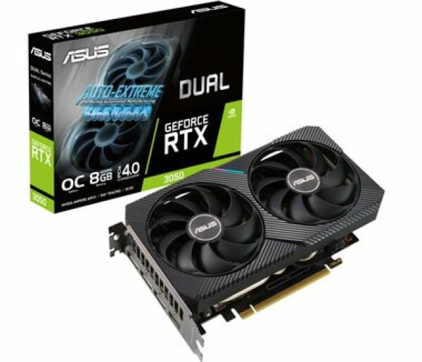 ASUS DUAL-RTX3050-O8G / 1552-1852MHz / 8GB GDDR6 / 128-bit / 1x HDMI+3x DP / (8) 130 W (90YV0HH0-M0NA00)